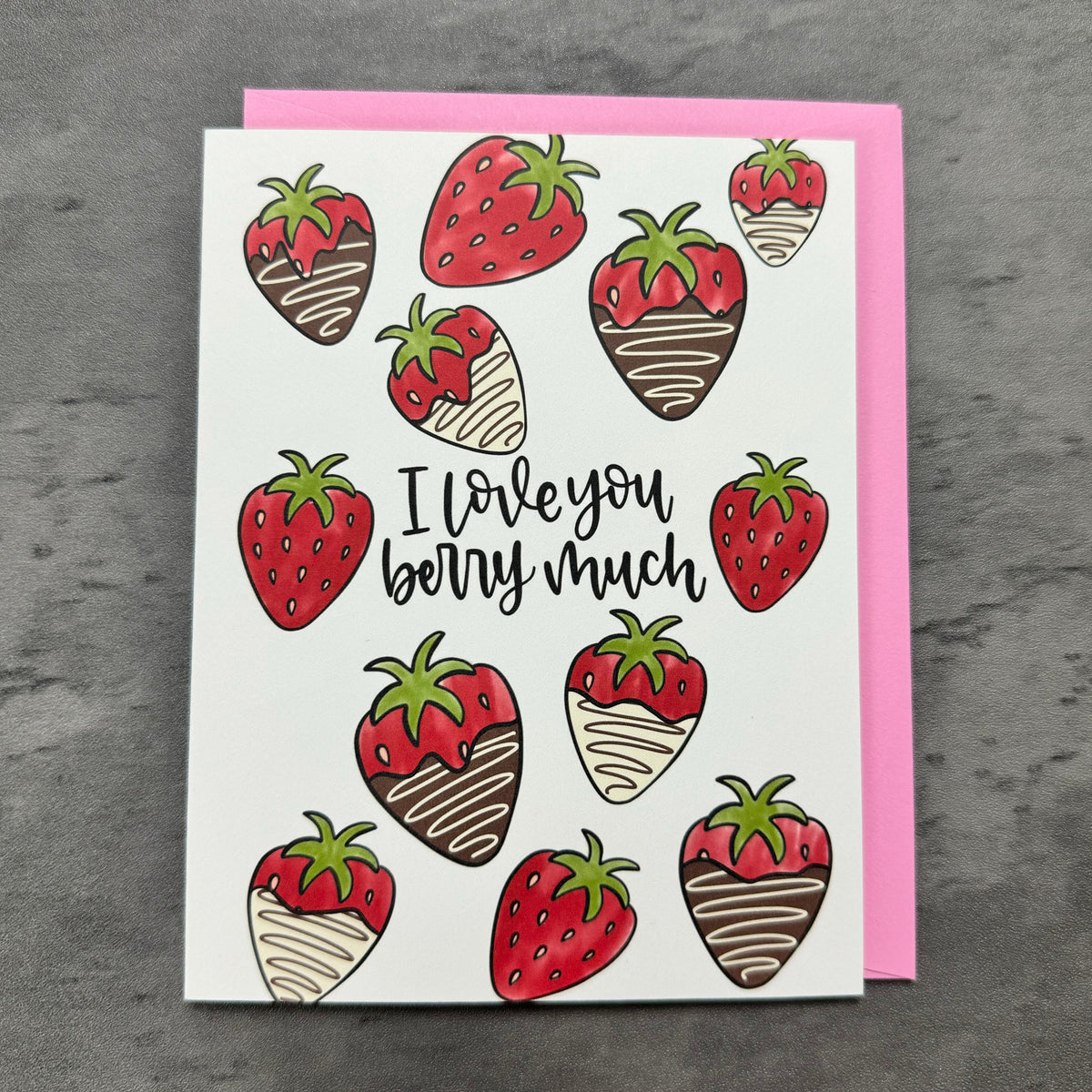 love and berry rare cards The I Love You Berry Much Card – Katelyn Marie Lettering